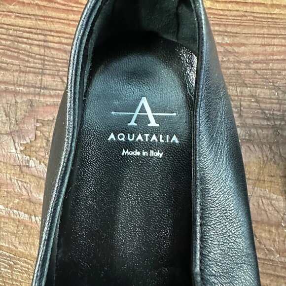 Aquatalia Revy Black Leather Weatherproof Loafer 7.5 - Picture 10 of 12